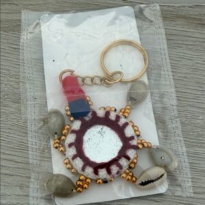 Knight Fury Indian Colorful Beaded Keychain with Mirror